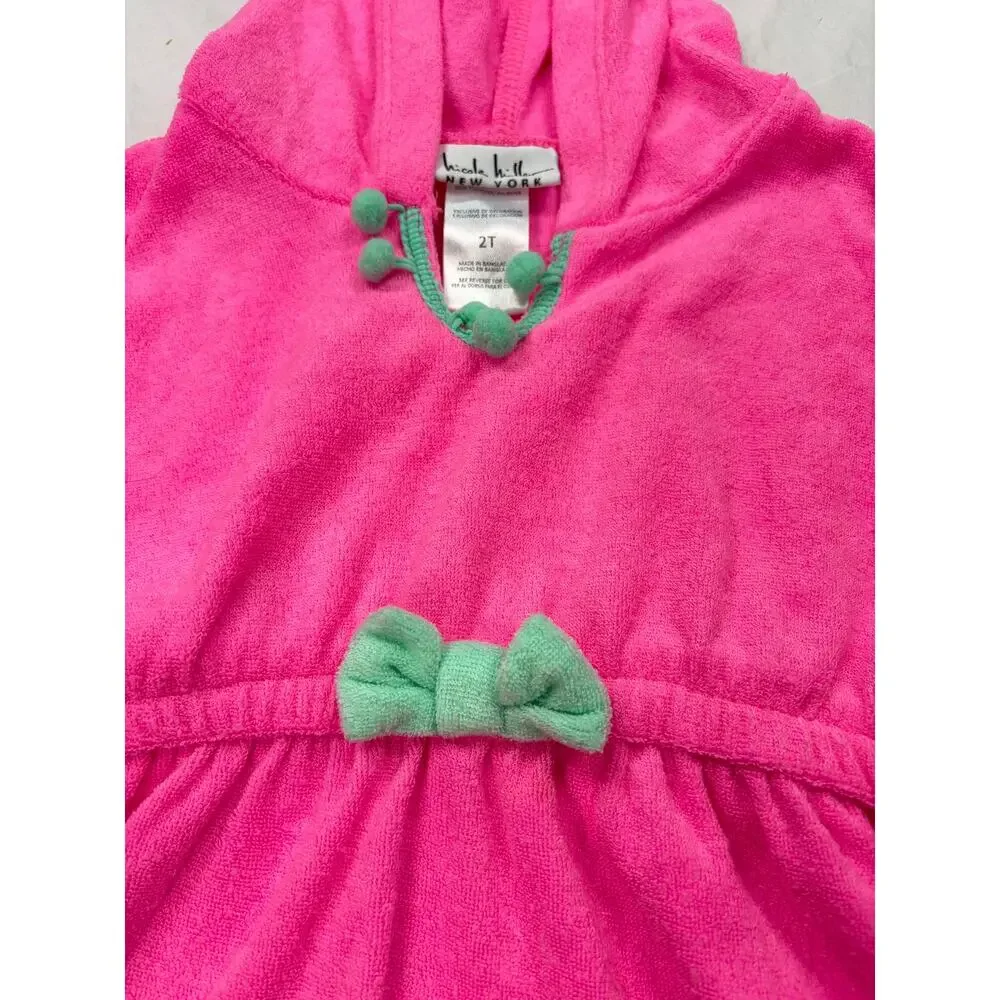 Nicole Miller New York toddler towel dress, cover up. Size 2T. hooded. swimwear